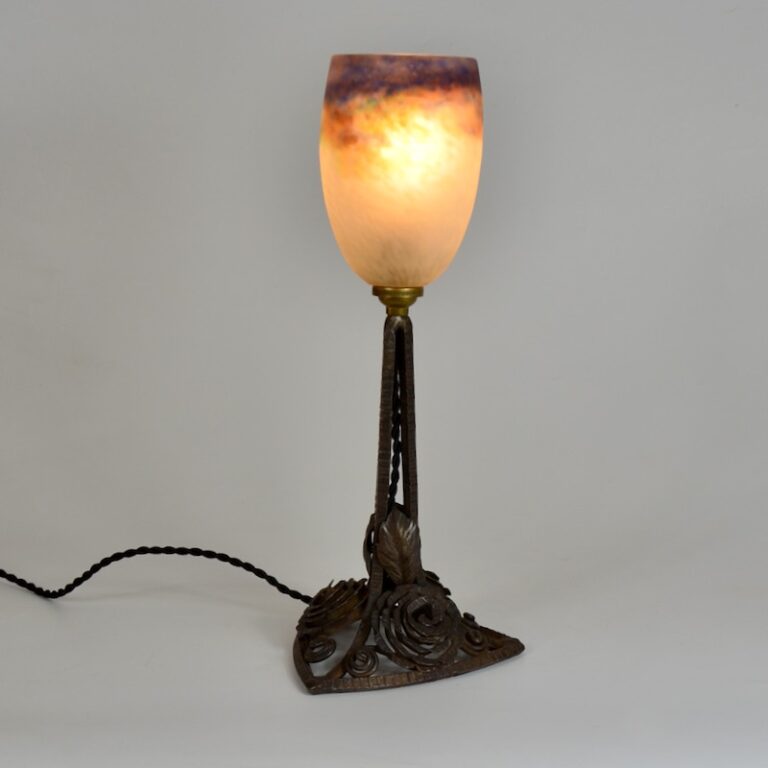 Muller Freres Wrought Iron Lamp C1930 145 Divine Style French Antiques 