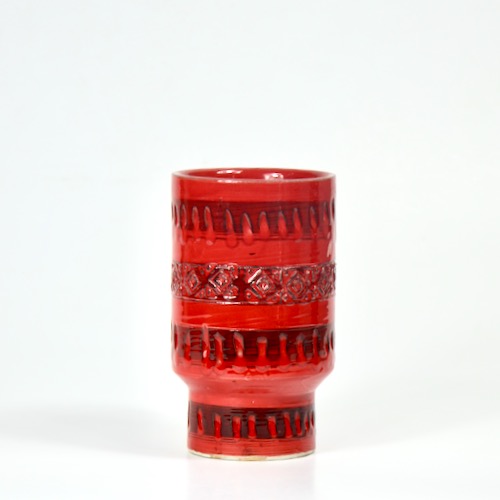 Italian Bitossi modernist red vase divine style french antiques 2