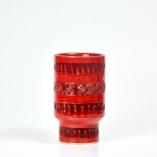 Korrespondent Anvendelig essens Aldo Londi Bitossi red modernist vase, 1960s - Divine Style French Antiques