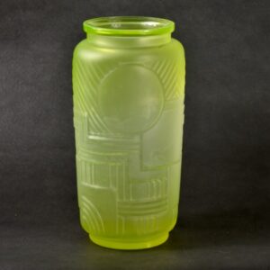 Legras Versailles Art Deco vase uranium glass divine style