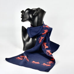 Celine signature silk scarf navy blue french vintage designer scarf Vuitton