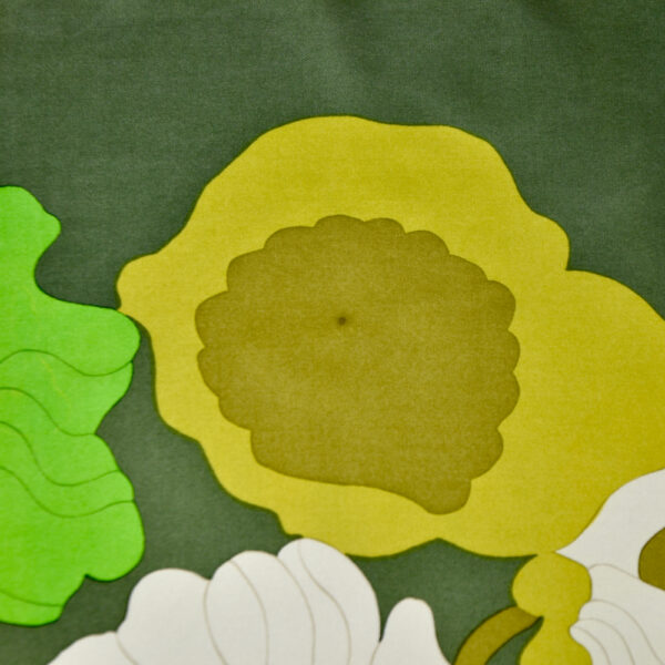Christian Dior 1970s silk scarf green flower power vintage paris designer scarf 1