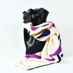 MoralFibersShop Louis Feraud Silk Colourful Foulard Scarf | Vintage Luxury Designer Scarves Vtg