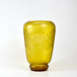 Montjoye Legras Art Deco vase in yellow wheel-etched glass