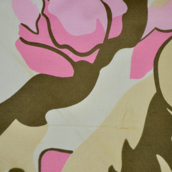 Nina Ricci silk scarf vintage french designer scarf floral pink grey 1