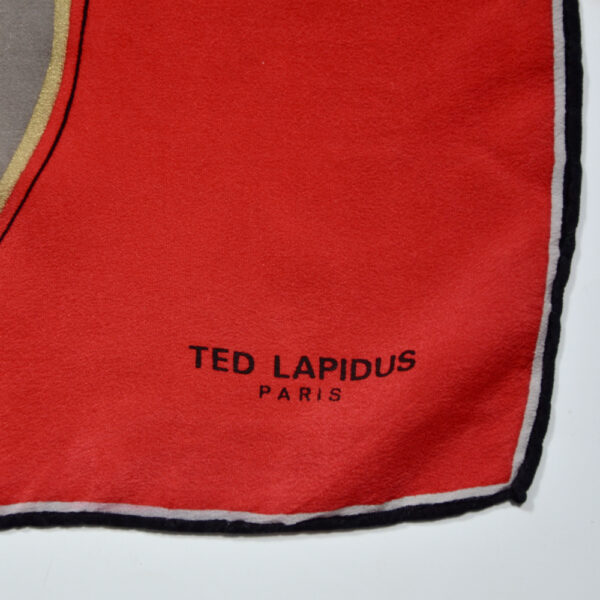 Ted Lapidus silk scarf vintage French designer scarf picture scarf 1980s 1