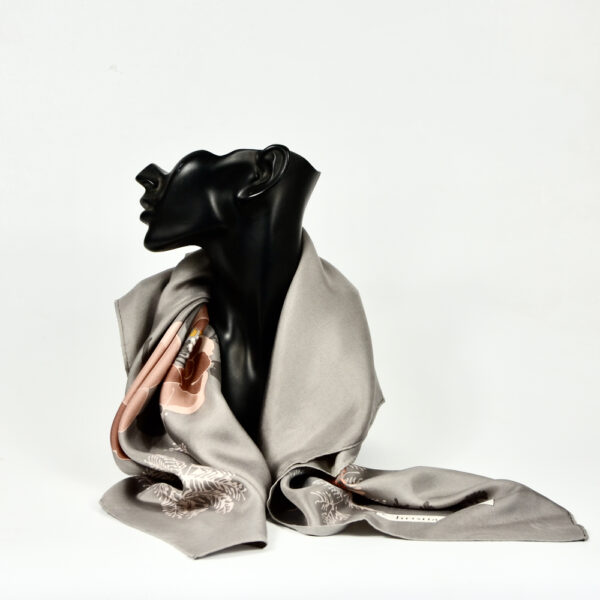 christian dior vintage silk scarf 1970s beige floral french designer silk scarf beige pink floral