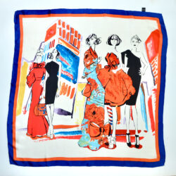 vintage 1980s fashion paris silk scarf picture scarf models