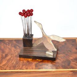 Duck Art Deco cocktail set, chrome, macassar, bakelite, Rabier 1930s