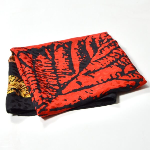 pierre cardin silk scarf leaf red orange yellow vintage french designer scarf 2