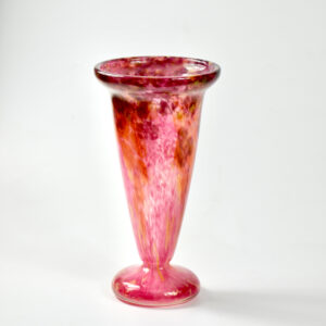 Charles Schneider Art Deco flared vase pink mauve French antique glass 1925 1