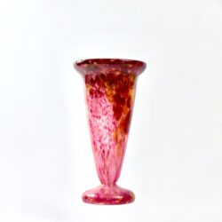 Charles Schneider Art Deco flared vase pink mauve French antique glass 1925 4