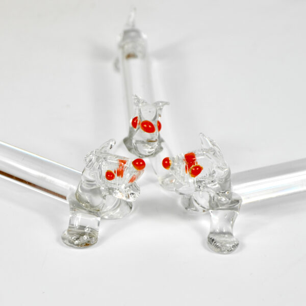 art deco animal knife rests set of 12 bimini style glass hand made scottie dog 1930s 4