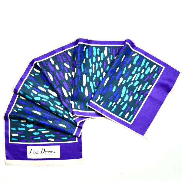 jean dessès french designer silk scarf 1960s paris couture purple green 1 (2)