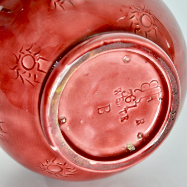 Burmantofts pink oxblood sang de boeuf bottle vase c1890 arts and crafts art nouveau English pottery ceramic 1890 1