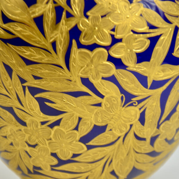 Royal Crown Derby cobalt blue gilt vase, English Victorian porcelain 2