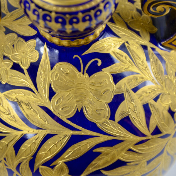 Royal Crown Derby cobalt blue gilt vase, English Victorian porcelain 3