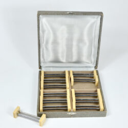 art deco chrome and bakelite knife rests chopstick rests boxed set of 12 1930 1