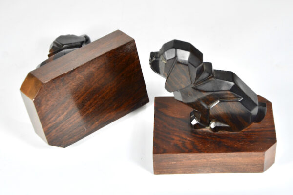 art deco macasart deco macassar book ends dogs pair of basset hounds 1930s ebony figural cubist bookends 2sar book ends dogs pair of basset hounds 1930s ebony figural bookends pair 3