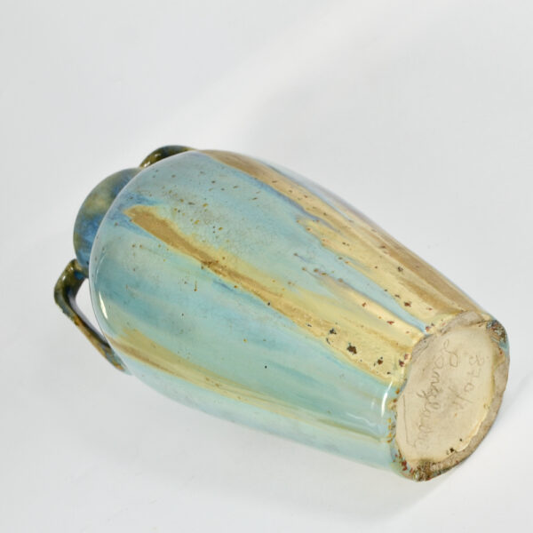 jean langlade glazed stoneware art nouveau baluster vase handles French ceramist 1900s 3