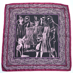 jean louis scherrer vintage silk scarf purple wine fashion models French designer scarf 2