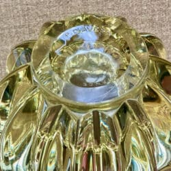 pierre-davesn-lobed-bowl yellow crystal glass French vintage design