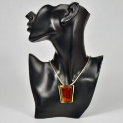 Escada pendant, brooch, faux-amber vintage 1980s Paris designer jewellery couture jewelry 4