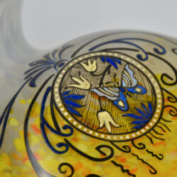 Legras Printania Art nouveau vase 1920 Auray enamelled french glass 4