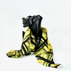 Nina Ricci silk scarf vintage French designer scarf yellow 1960s 2
