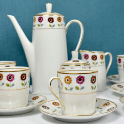 WAŁBRZYCH WAWEL Poland 1960s coffee set for 6 mid century modern Polish potter porcelain 3