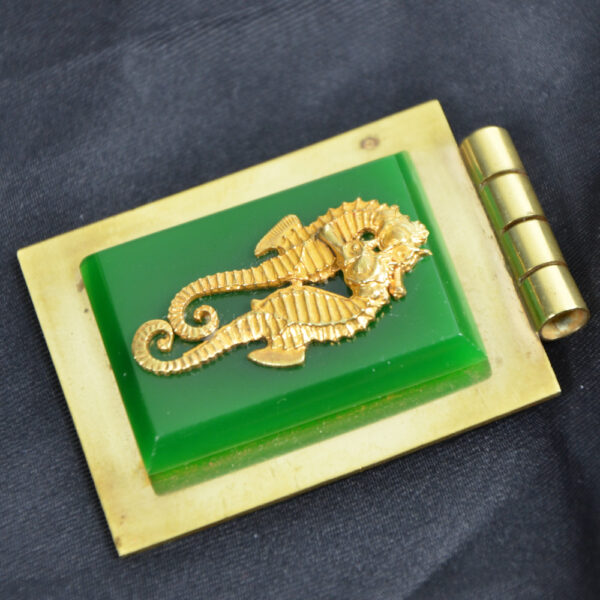 jean painleve green bakelite pendant seahorse vintage 1930s French jewellery 2