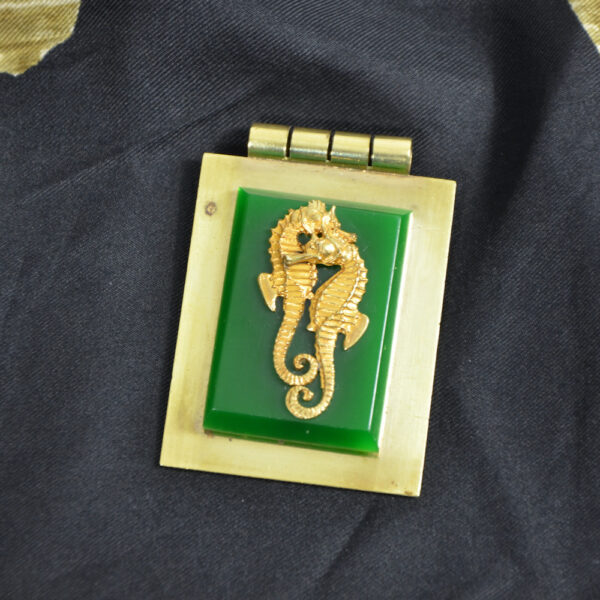 jean painleve green bakelite pendant seahorse vintage 1930s French jewellery