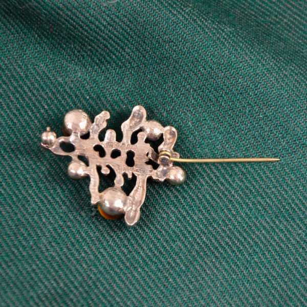 silver vermeil atomic brooch modernist 1960 A Hill Miracle hallmarked