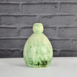 Art Deco double gourd vase Jean-Marie Maure green stoneware pottery grès de Puisaye 1920s 2