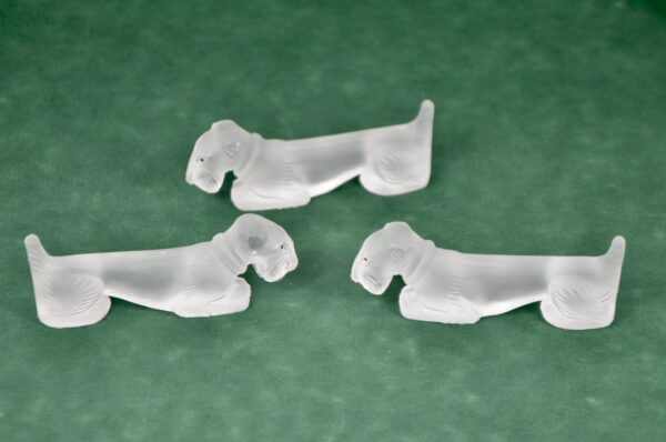 art deco animal knife rests art deco crystal dog rabbit chopstick rests 1930 1950s french set of 12 3
