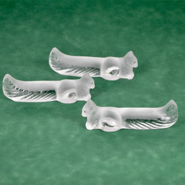 art deco animal knife rests art deco crystal dog rabbit chopstick rests 1930 1950s french set of 12 4