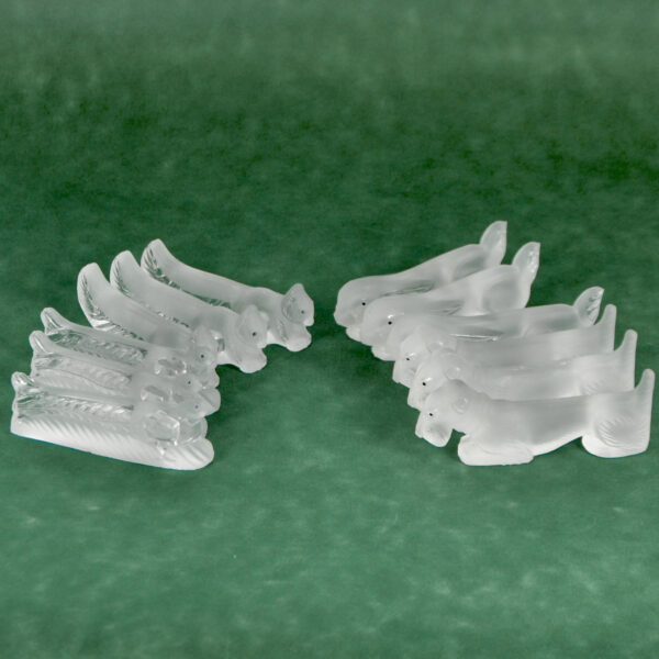 art deco animal knife rests art deco crystal dog rabbit chopstick rests 1930 1950s french set of 12 6