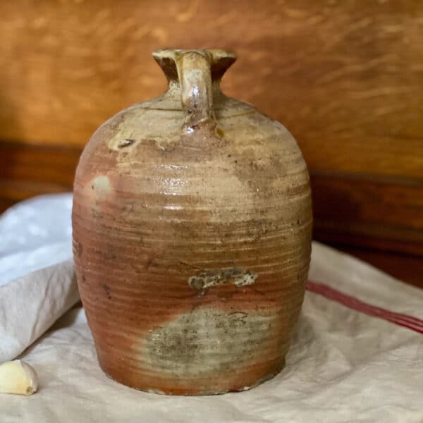 antique French cruche bottle in salt glaze stoneware 3