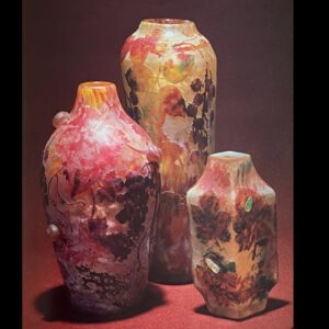 Daum cameo glass vases c1903 Musée de Nancy collection