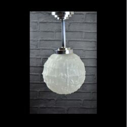 large Verlys les Hanots art deco globe light in chrome glass 9 frosted glass shade 1930 Les Hanots frosted glass 6