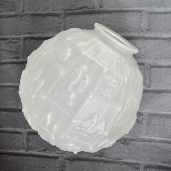 large art deco globe light in chrome glass 9 frosted glass shade 1930 Les Hanots frosted glass 5