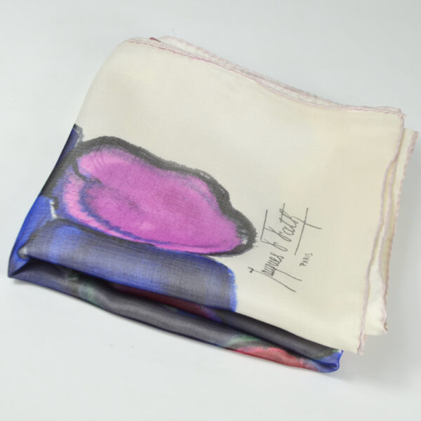 Jacques Fath silk scarf in silk voile boxed