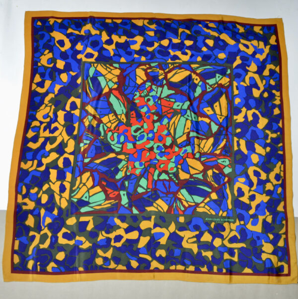 Jean-Louis Scherrer silk shawl vintage french designer silk scarf 1