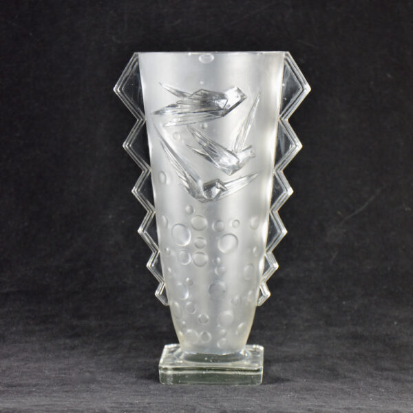 Muller freres luneville vase hirondelles french art deco glass 4