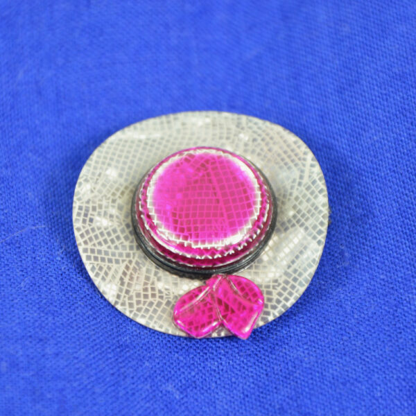 early Lea Stein hat brooch French designer brooch 1970