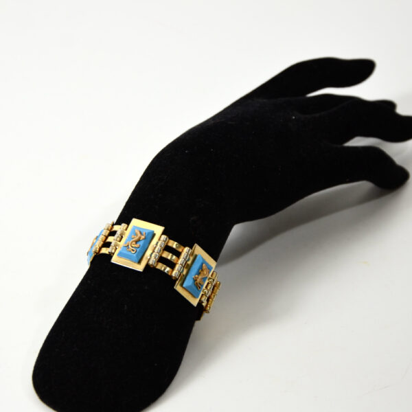 jean painleve art deco bracelet 1930 blue salamander