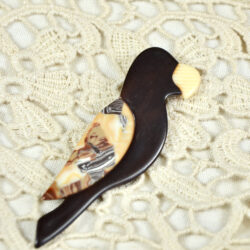 lea stein parrot brooch vintage french brooch paris galalith