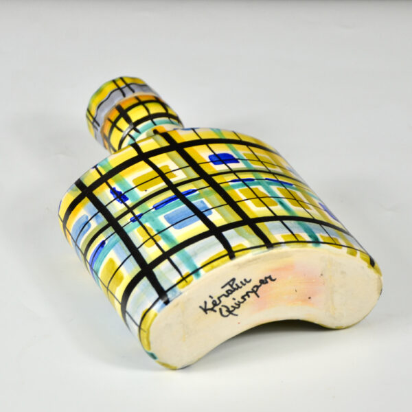 Keraluc Quimper mid century whisky flask 1950s French ceramic 2