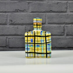 Keraluc Quimper mid century whisky flask 1950s French ceramic