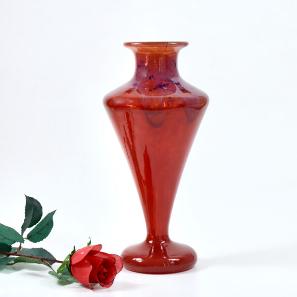 Charles Schneider Red Marbled Art Deco vase 5